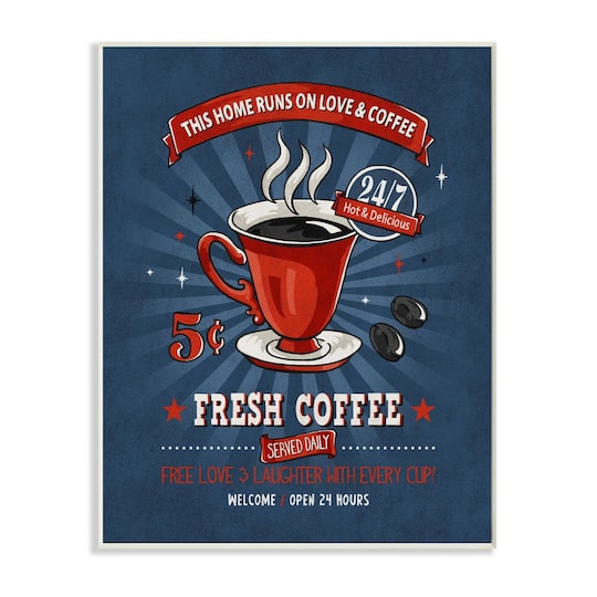 Stupell Industries Fresh Coffee Wooden Wall Plaque
